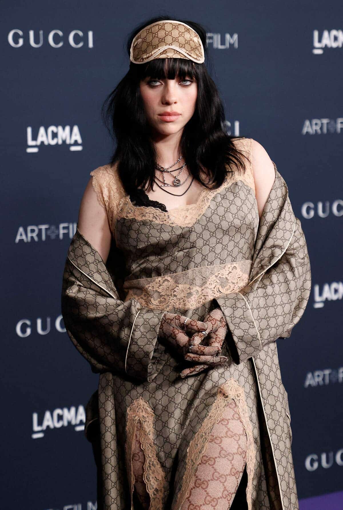 Billie Eilish looks very festive on her 21st birthday in a Mrs. Claus