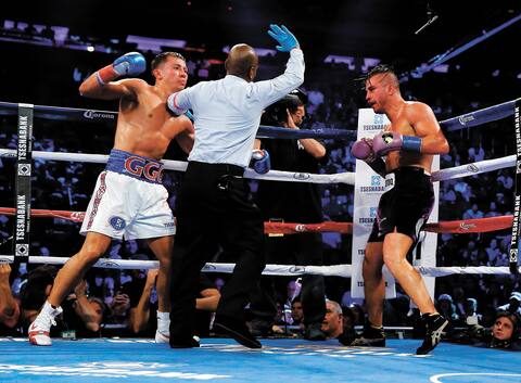 David Lemieux a été malmené par Gennady Golovkin, le 17 octobre 2015.