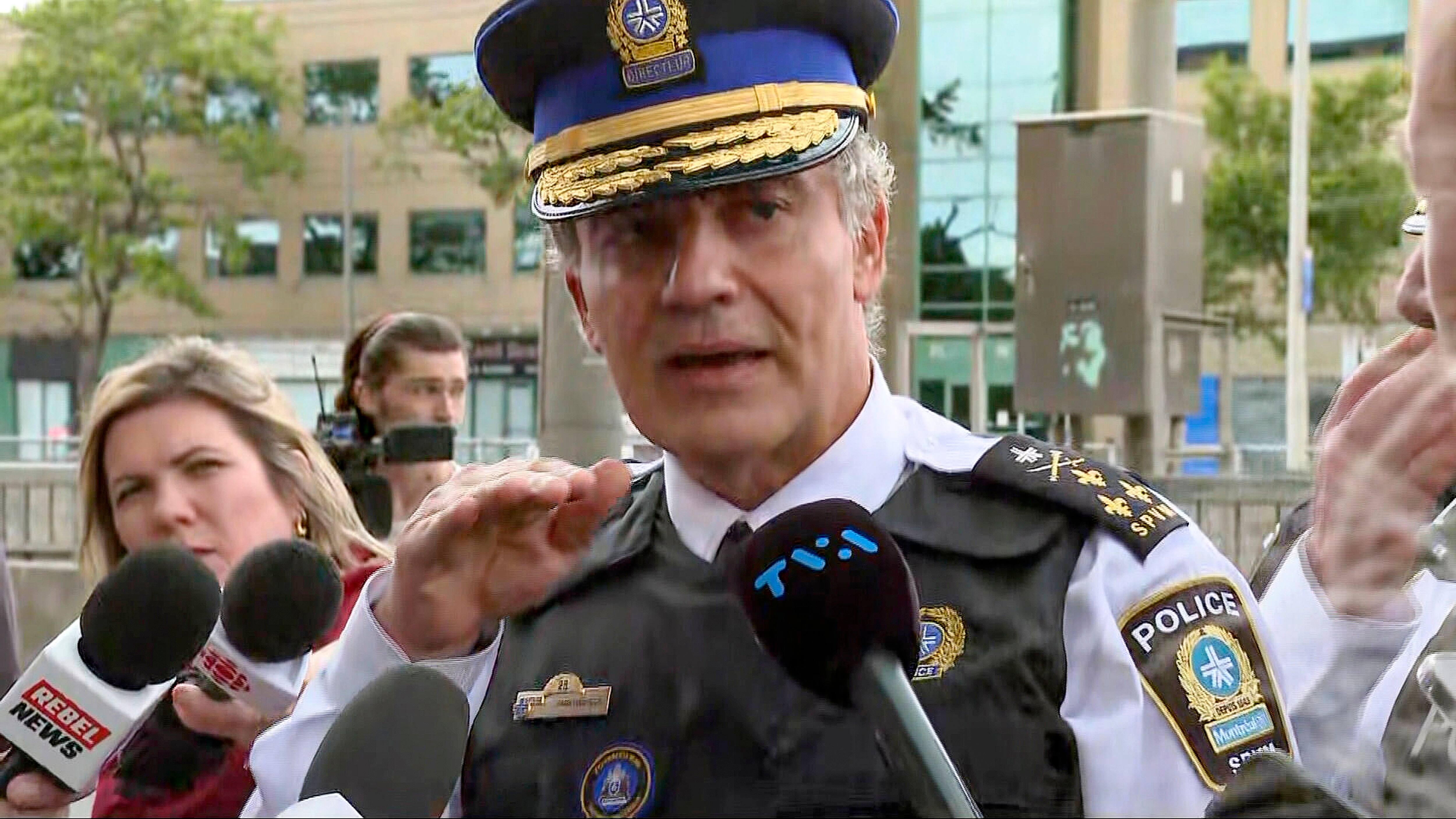 Fady Dagher, chef du SPVM, durant son point de presse sur la fusillade lundi après-midi.
