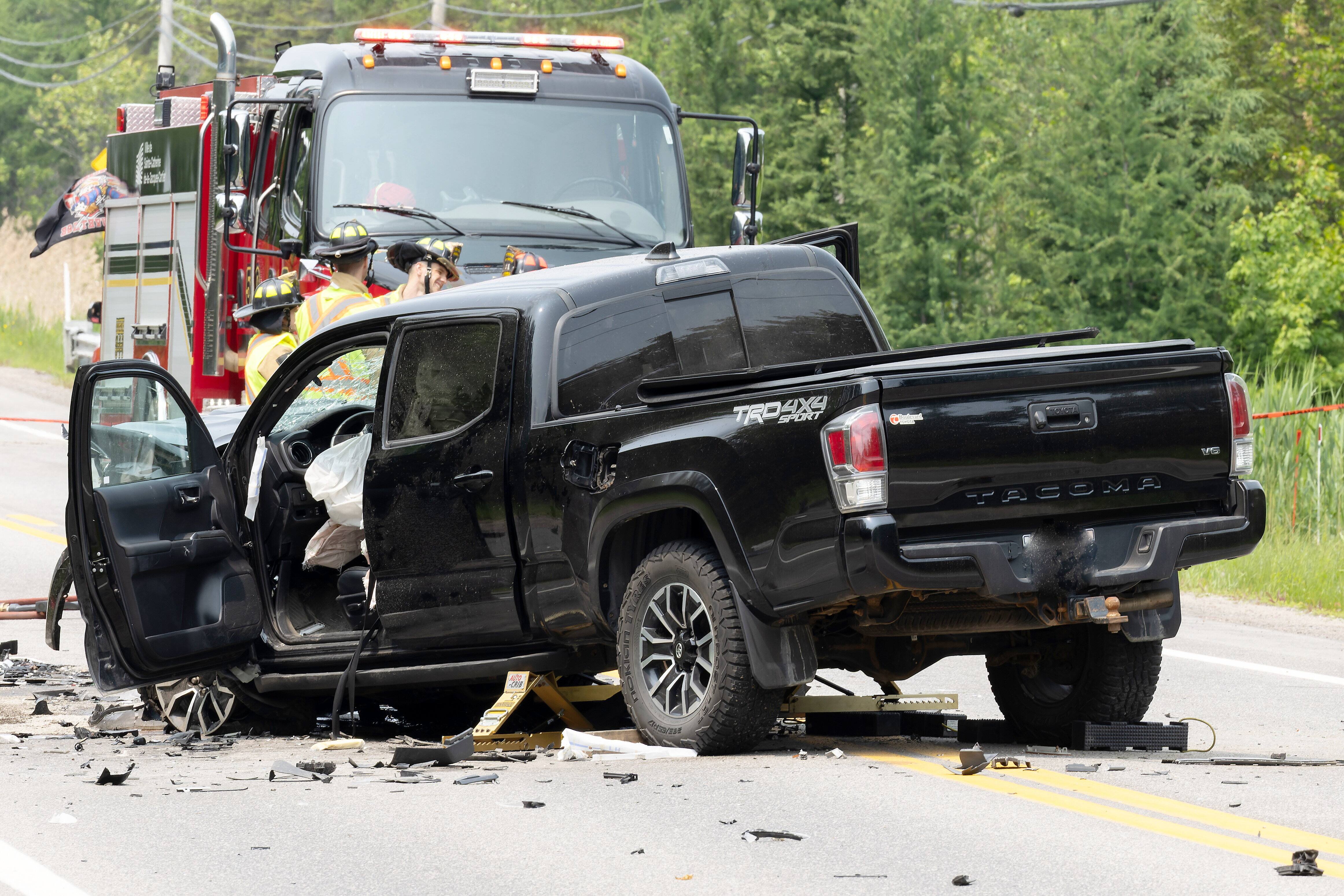 Accident sur la route Fossambault, impliquant une auto et une camionnette. Québec, jeudi le 12 juin 2025. Photo Agence QMI, NumériQ, MARCEL TREMBLAY