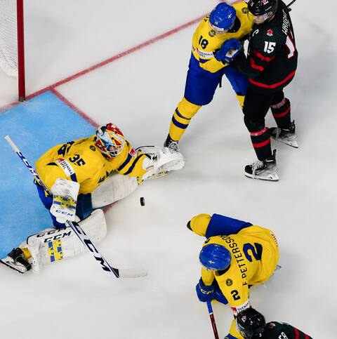 Connor Bedard once more led the charge for Canada on Saturday with four assists in a 5-1 win over Sweden.