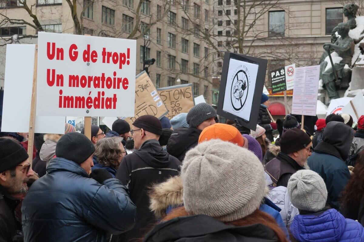 Manifestation contre l'implantation du 5G à Montréal | TVA Nouvelles