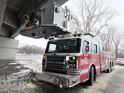 The overpass is too short for regular fire trucks