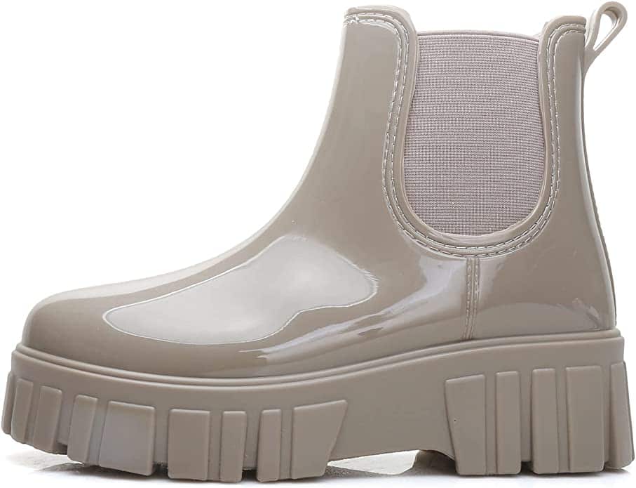 Bottes De Pluie Montantes à Semelle épaisse Pour Femme - Imperméables