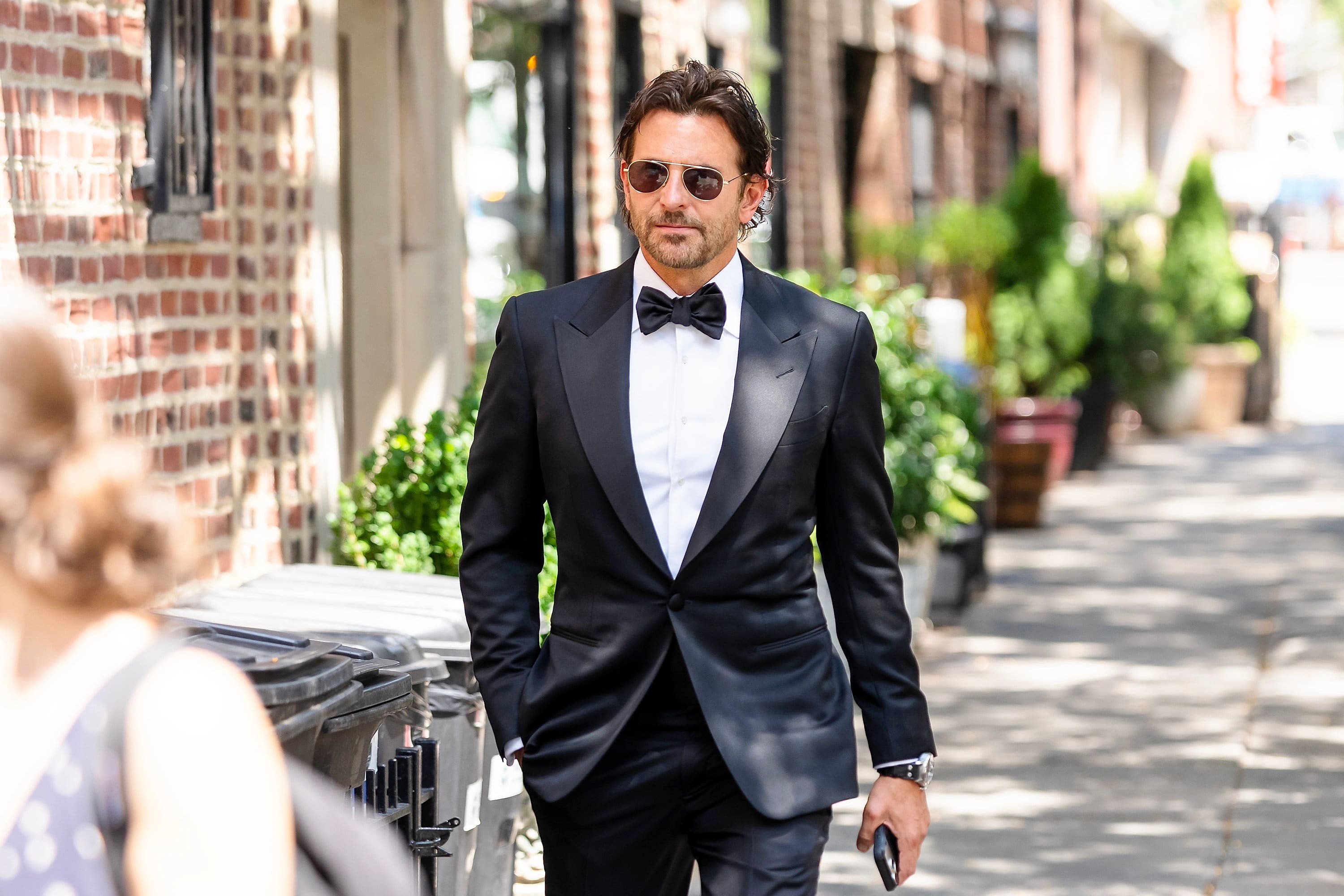 Actor Bradley Cooper arrives at Madison Square Garden in New York on Friday.