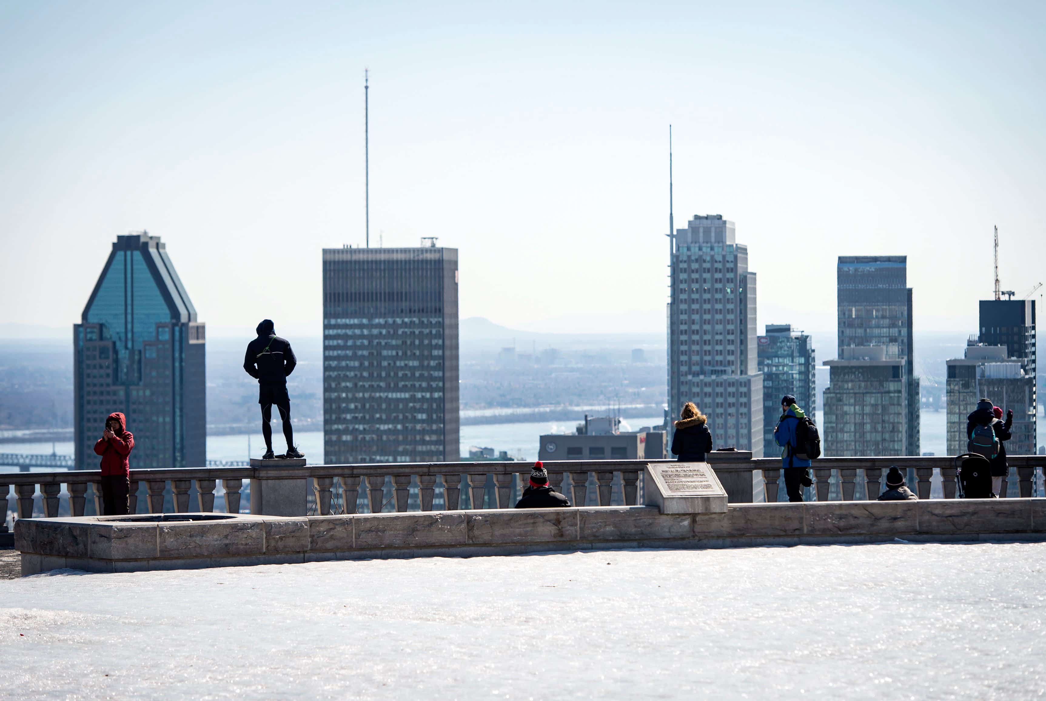 On the left, a customer stocking up on toilet paper at Costco on March 13, 2020. On the right, seniors received wishes for their 90th birthday through their home window on March 23, 2020... confinement required.