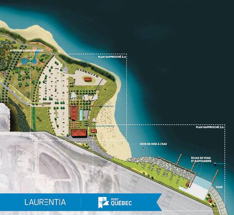 Une vue aérienne du plan du nouvel aménagement.