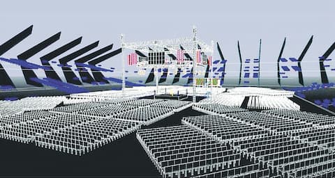 Une vue du plan d’aménagement du stade de soccer Pétion-Ville en prévision du combat qui n’a jamais eu lieu à Haïti.