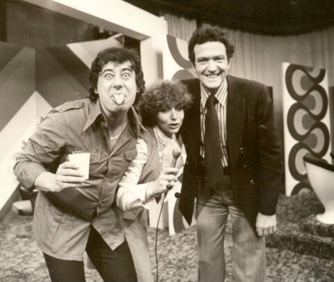 Roger Giguère, Shirley Théroux et Pierre Marcotte dans l’émission Les Tannants, diffusée à Télé-Métropole, dans les années 1970.