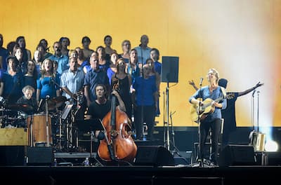 Alexandra Stréliski en las llanuras de Abraham el 8 de julio de 2024.