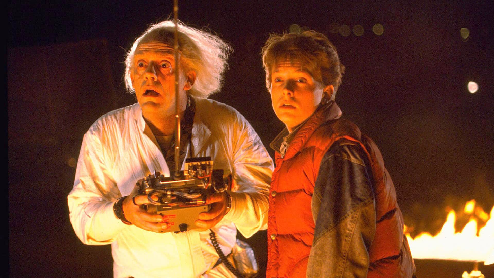 Christopher Lloyd y Michael J. Fox en “Regreso al futuro”.