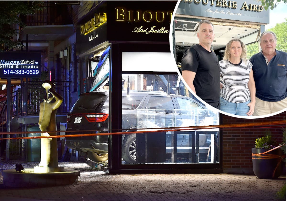 Tentative de cambriolage dans Ahuntsic: la façade de sa bijouterie défoncée par un véhicule pour une 2e fois