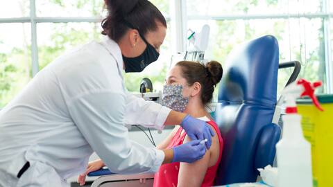 A volunteer participated in Medicago's Phase I clinical trial last July.