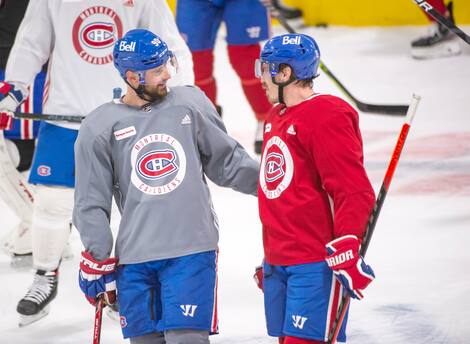 Entraînement Canadiens Peu utilisé depuis le début des séries, Tomas Tatar a sûrement reçu des paroles d’encouragement de Brendan Gallagher.