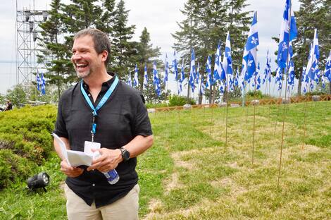 Repetitions National Day 2021 Producer Sylvain Parent-Bedard during rehearsals for a National Day performance at the Manoir Richelieu in La Malby.
