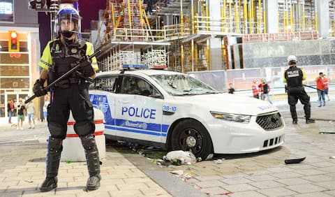 The robbers left steam in the patrol car.