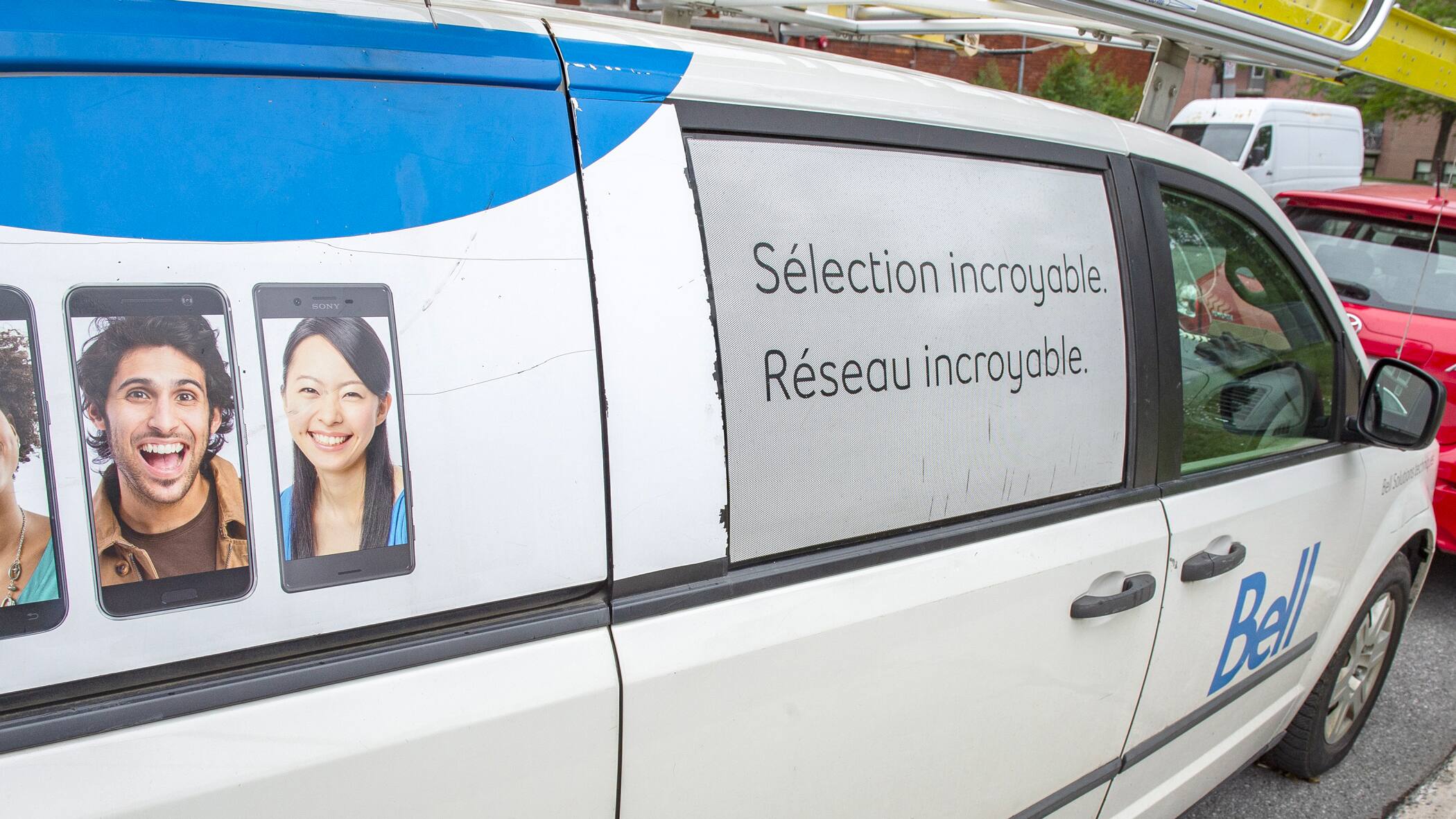 Une camionnette de techniciens de Bell Canada. Trois d’entre eux sont décédés au travail, au cours des 9 dernières années.