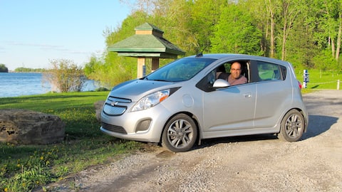 Stéphane Bourque a conduit de Montréal jusqu’aux Îles-de-la-Madeleine avec sa Chevrolet Spark.