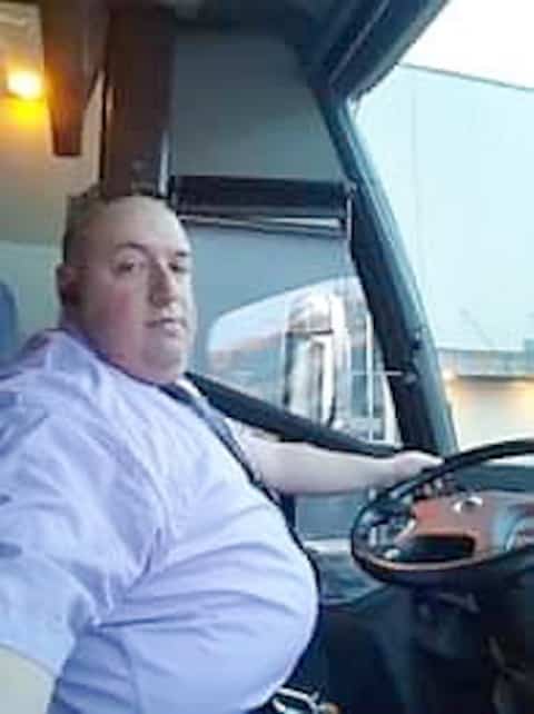 Mr. Heleta, the driver, before he lost weight.