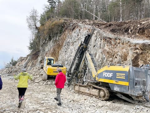 Biologists Mary-Josie Ackler and Jean Gowdett, a citizen, were at the construction site for the lake's owl head project last spring.