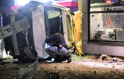 Police investigation at the crash site