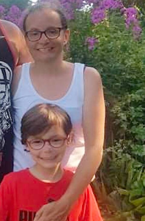 Geneva Lapoint and his son Isaac.