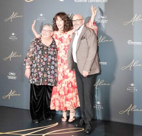 Danielle Fishaud, Valerie Lemercier and Sylvain Marcel at the premiere.