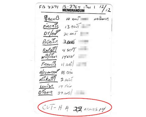 Police found an OUT-HA March 22, 2014 inscription in Boucher's room, indicating the date he was expelled from hell while in prison.