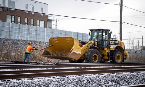 When the siege was over an employee cleaned the rails.