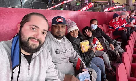 Family lawyer Marc-André Séguin and four family members took him to the Bell Center to watch the game in Canada.