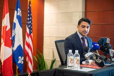 Portraits of James William Awad and his building sold for $6.5 million last month.