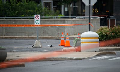 On Saturday July 29, 2023 three people were shot in the parking lot of DIX30 located in Brossard. THIERRY LAFORCE / AGENCY QMI