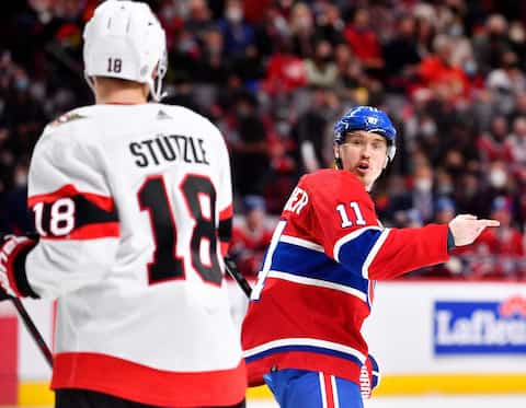 Brendan Gallagher made a run-in with Tim Stzgel in the game between the Ottawa Senators and the Canadians on Tuesday night at the Bell Center.