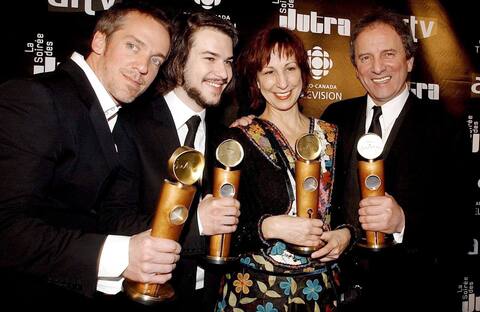 Here with Jean-Marc Vallée, Marc-André Grondin and Danielle Proulx during the presentation of the Jutras in 2006. CRAZY had then won 14 statuettes.