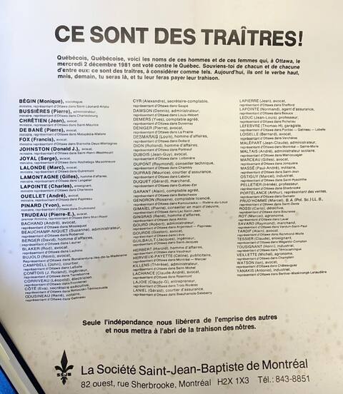 A preview of the poster published by the Society of Saint-Jean-Baptiste in Montreal in 1982.