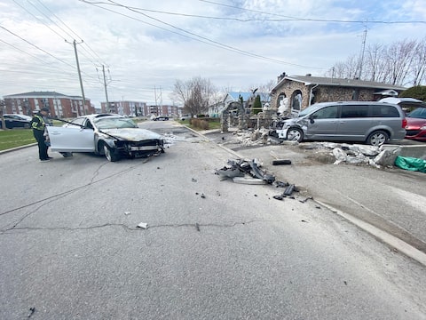 The young 18-year-old driver is said to have crashed into a brick wall and a parked car just before he finished his race in the middle of Rue Laplande in Saint-Constantin, where his vehicle caught fire. The scene from the next day shows the magnitude of the accident.
