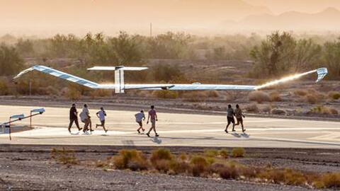 Despegue del Zéphyr S para un vuelo de prueba en Arizona.