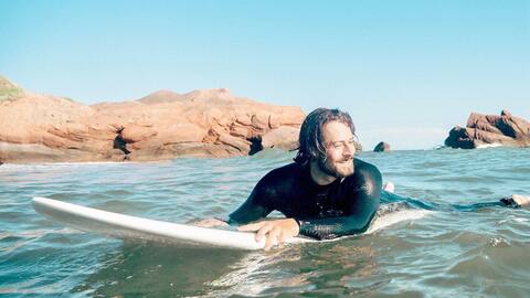 Pointe Lodge founder and president, Alexandre Grenier, near Île de la Grande Entrée in the Magdalen Islands, last week.