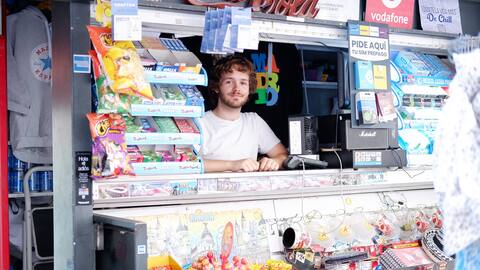 Angel Gutierrez Aguito works seven hours a day at his kiosk in the center of Madrid, where temperatures regularly exceed 45 degrees Celsius.