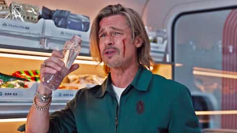 A very restless train ride for Brad Pitt.