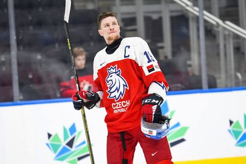 Jan Mysak pendant the match against the États-Unis au Championnat du monde junior, Wednesday.