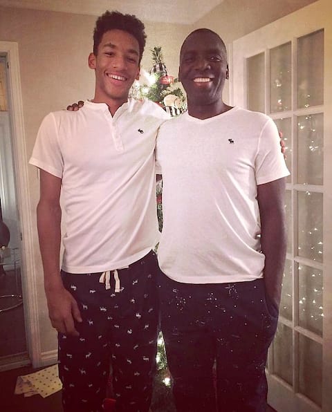 Mr Aliassim and his son Felix, during the holidays in 2016.