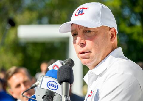 General manager Kent Hughes took a short break from work to participate in the Canadians' golf tournament in Laval on Monday.