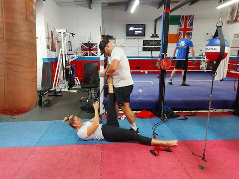 Marie-Ève s’est entraînée au modeste Boxing Finest Gym.