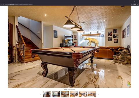 Several stuffed animals decorate the house, including a polar bear.