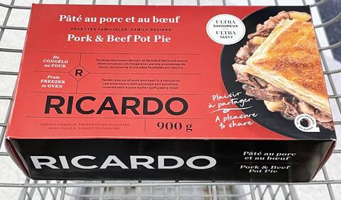 Homemade Canadian Tourtiere(Holiday Meat Pie) on a white wooden background, top view. Flat lay, overhead, from above. Copy space.
