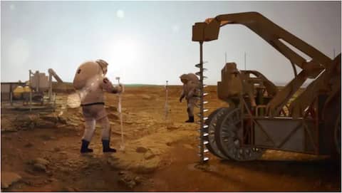 An autonomous borer used to extract water from beneath the lunar surface.