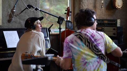 Ingrid St-Pierre in the studio for the Renee Martel tribute album