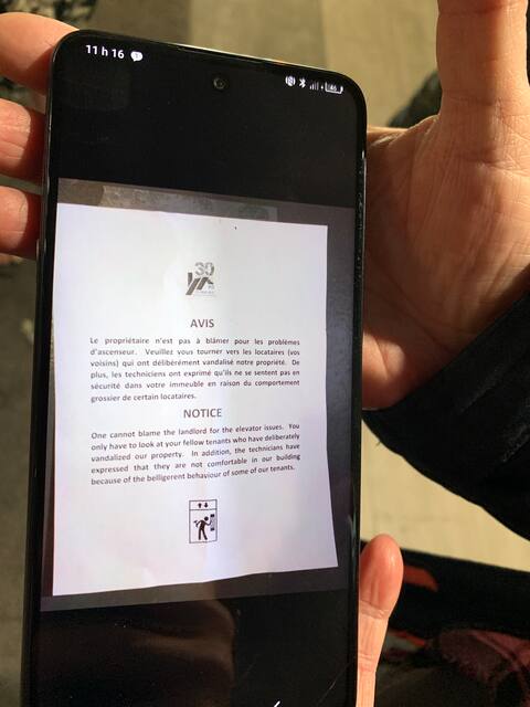 On this note, the building managers refuse to take the blame for the breakdown.