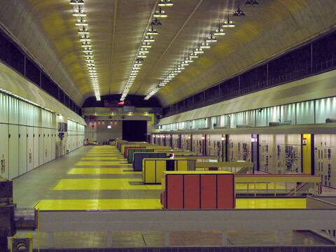 Interior of Churchill Falls Station. Power generation facilities are underground.